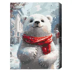 купить Картина по номерам BrushMe BS54188 (în cutie) Ursuleț cu eșarfă roșie в Кишинёве 