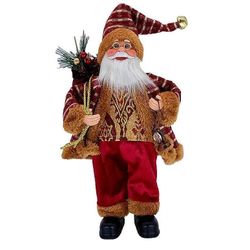 купить Новогодний декор Promstore 20386 Mos Crăciun, 30cm, Red&Gold cu cadouri si felinar в Кишинёве 