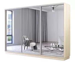 cumpără Dulap Mobildor-Lux Fox uși glisante din oglinzi (300x60x240H cm) Sonoma în Chișinău 