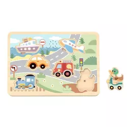 купить Головоломка Tooky Toy TL064N Puzzle din lemn Transport cu Sunet, 60662 в Кишинёве 
