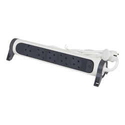 Многорозеточные блок Legrand 5x2P+T(1,5м-3x1,5), бело-серый