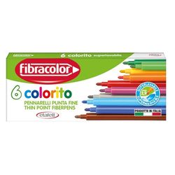 Фломастеры Fibracolor 6 цветов моющиеся