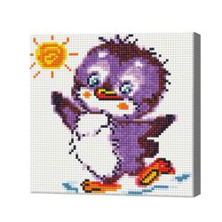 Веселый пингвинчик, 20x20 см, алмазная мозаика