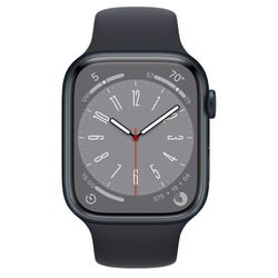 Apple Watch Series 8 GPS, 45mm Midnight Aluminium Case with Midnight Sport Band, MNP13