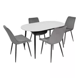 купить Комплект стол и стулья Evelin di Costacurta стол DT-533R B + 4 стула YTC-055B Blu-14 (Dark grey) в Кишинёве 