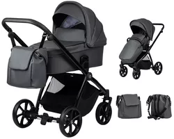 cumpără Сărucior pentru copii Tutis 2in1 MIO PLUS Leather 2/1 Dark Grey 021 (1232021) în Chișinău 