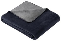 cumpără Textile de casă Ibena 2340/660 Uni Decke Double Face Dublin Dark blue/grey în Chișinău 