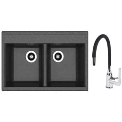 cumpără Chiuvetă bucătărie cu bateria Dr.Gans Astra 780 + SanDonna F 9995 negru în Chișinău 