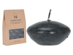 Набор свечей плавающих 10шт, 4X2.5cm черный