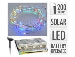 Огни на солнечной батарее "змейка" 200LED 10m, разноцветные