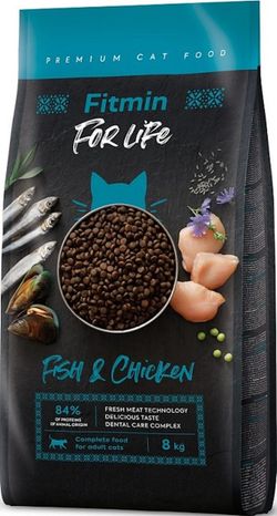 купить Корм для питомцев Fitmin Cat For Life Adult Fish and Chicken 8kg в Кишинёве 
