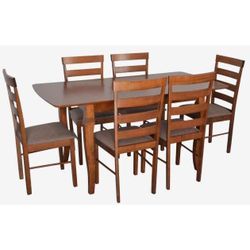 купить Комплект стол и стулья Evelin di Costacurta стол HV-29V Burnish Oak + 6 стульев GLORIA Burnish/Ekea12 Dark Brown в Кишинёве 