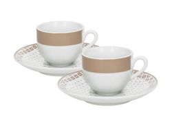 Set cani 2buc 80ml pentru cafea cu farfurii Olimpia Righe, in cutie