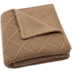 купить Комплект подушек и одеял Jollein 517-522-68041 Paturica Check Knit Biscuit/Teddy Fleece, 100x150 cm в Кишинёве 