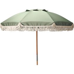 купить Зонт садовый Promstore 33792 Umbrela de soare cu franjuri D180cm, H200cm, lemn в Кишинёве 