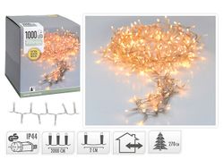 Огни новогодние "Нить" 1000LED 20m, э/тепл-бел, прозр кабель