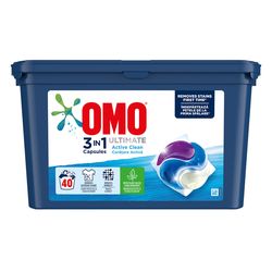 Omo Ultimate Trio Capsule Active Clean, 40 шт.