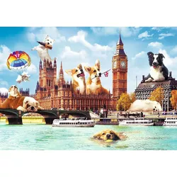 купить Головоломка Trefl R25D /11(R25K/48/49) (10596) 1000 Funny Cities Dogs in London в Кишинёве 