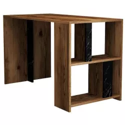 cumpără Masă de birou Trendy Lima, Nuc, Marmura Neagra 120x75x60cm în Chișinău 