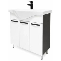 купить Шкаф под умывальник Mashtab 11345 Agat cu 3 usi 90cm Alb-Antracit в Кишинёве 