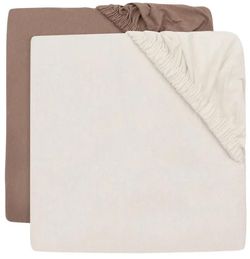 купить Детское постельное белье Jollein 2511-507-68115 Cearsaf cu elastic Jersey Milky Coffee/Ivory, 120x60cm, 2buc в Кишинёве 