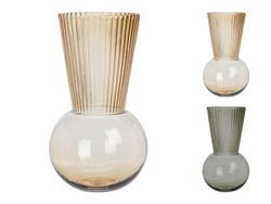 Ваза стеклянная "Гофра" H29сm, D17cm