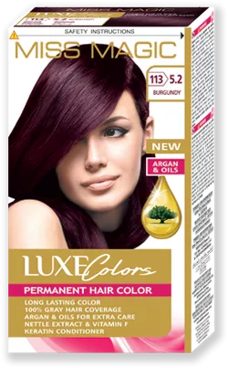 Краска для волос, SOLVEX Miss Magic Luxe Colors, 108 мл., 113 (5.2) - Бургунд