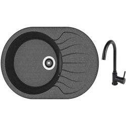 купить Мойка кухонная со смесителем Dr.Gans Berta 760 + SanDonna F 7073 negru в Кишинёве 