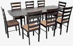 купить Комплект стол и стулья Evelin di Costacurta стол HV-27V Chocolate + 8 стульев Gloria Chocolate/Ekea12 (Dark Brown) в Кишинёве 