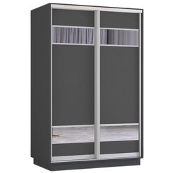 купить Шкаф Mobildor-Lux Fox uși glisante din PAL cu elemente din oglindă (140x60x230H cm) Anthracite в Кишинёве 