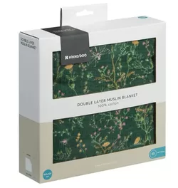 купить Аксессуар для пеленания Kikka Boo 31103010102 Paturica in 2 straturi de muselina Secret Garden Green, 100x100cm в Кишинёве 