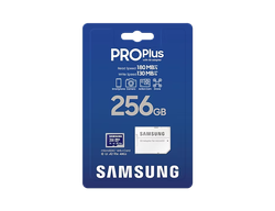 256GB MicroSD (Class 10) UHS-I (U3) +SD adapter, Samsung PRO Plus "MB-MD256SA" (R/W:180/130MB/s)