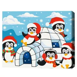 cumpără Tablou pe numere BrushMe KBS0147FC 30x40сm (fără cutie) Casa pinguinului în Chișinău 