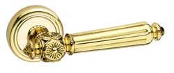 Дверная ручка на розетке Wien полированная латунь  + накладка под цилиндр