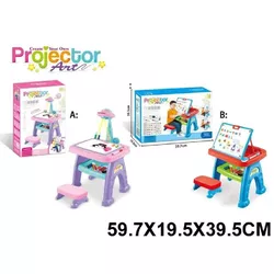 купить Развивающая доска Richi (10991) Tabla de desen cu proiector și scaunel (în asort.) в Кишинёве 