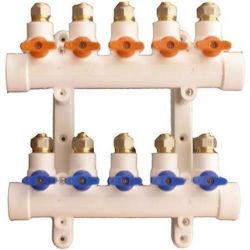 cumpără Set distribuitor MPN 20565 Colector PPR robineti la 5 cai, alb MPN în Chișinău 