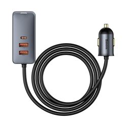 купить Зарядное устройство для автомобиля Baseus CCBT-A0GS Multi-Port Fast Charging 120W 2U+2C, Gray в Кишинёве 