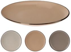 купить Тарелка Promstore 51356 de servire 26cm Metallic Rim, ceramica, cu bordura в Кишинёве 