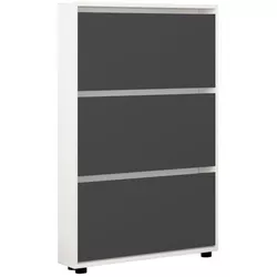 cumpără Raft pentru încălțăminte Mobildor-Lux Leo Slim 70x16x125H cm White/Anthracite în Chișinău 