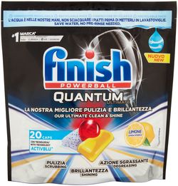 Detergent capsule pentru masina de spălat vase Finish QUANTUM Ultimate limon, 20 spălări