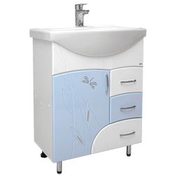 cumpără Dulap pentru lavoar Mashtab 11416 Stuff cu 3 sertare 65cm Alb-Albastru în Chișinău 