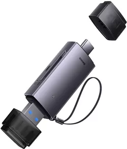 cumpără Cititor de carduri Baseus WKQX060113 2in1 Type-C 3.0 to USB-A 3.0 to TF/SD Lite Series, Black în Chișinău 