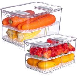 купить Контейнер для хранения пищи Vacane 6540 Pentru păstrare fructe/legume în frigider set 2buc в Кишинёве 