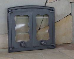 Дверца чугунная со стеклом двустворчатая BATUMI III