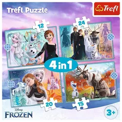 купить Головоломка Trefl 34381 Puzzles - 4in1 - The amazing world of Frozen / Disney Frozen 2 в Кишинёве 