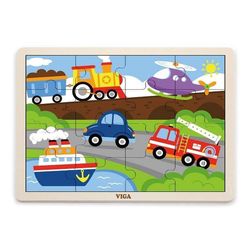 купить Головоломка Viga 51456 16-Piece-Puzzle Vehicles в Кишинёве 