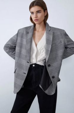 Пиджак ZARA Серый в клетку zara 2922/200/804