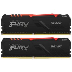 32GB DDR4-3733MHz  Kingston FURY Beast RGB (Kit of 2x16GB) (KF437C19BB1AK2/32), CL19-23-23, 1.35V