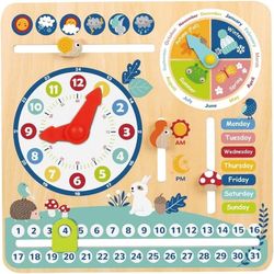 купить Игрушка Tooky Toy R25 /25 (72370) Образовательная игра: Часы с календарем TF329A в Кишинёве 