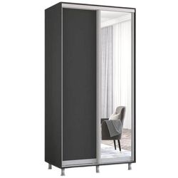 купить Шкаф Mobildor-Lux Раздвижные двери Aron-P 1,0–1,8 м из зеркала и ДСП (130 x 60 x 240 см) Антрацит в Кишинёве 
